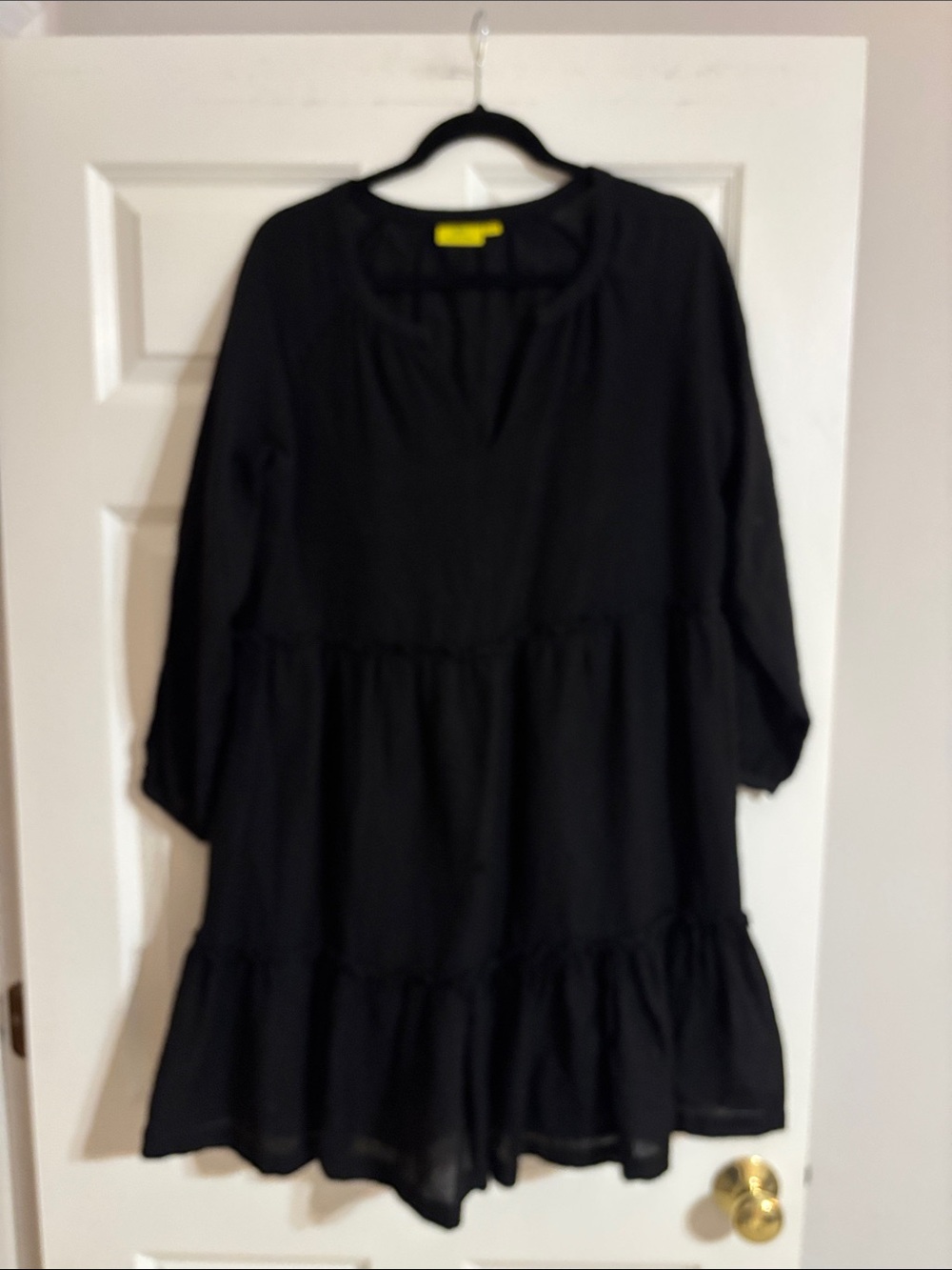 Roller Rabbit Black Tiered Long-Sleeve Dress